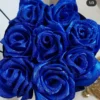 دسته گل روبانی آبی نورژین گل مصنوعی شاین