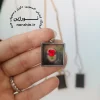 گردنبند حرارتی مربعی با عکس دلخواه | گردنبند جادویی