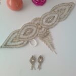 ست کمربند و سرآستین سفید نورژین