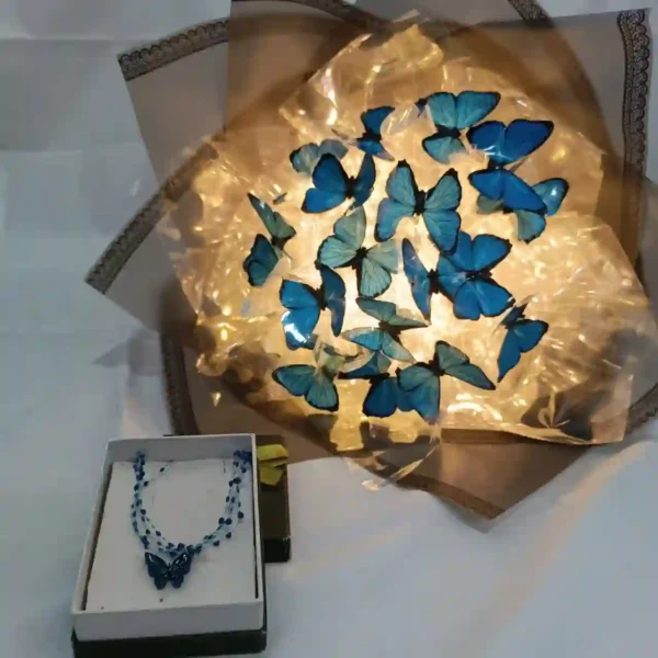 دسته گل پروانه ای و گردذنبند در نورژین