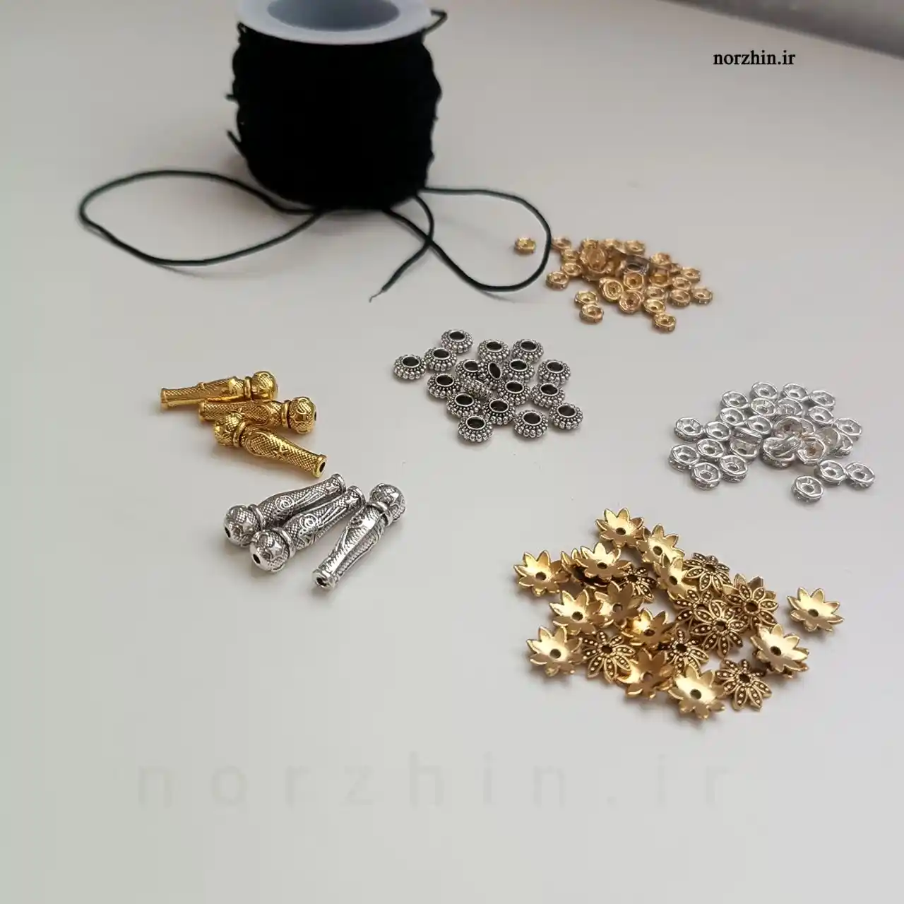 ملزومات ساخت تسبیح موی یار شامل رینگ شیخک و خرج کار
