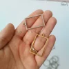 فریم مستطیلی گردنبند حرارتی استیل طلایی و نقره ای